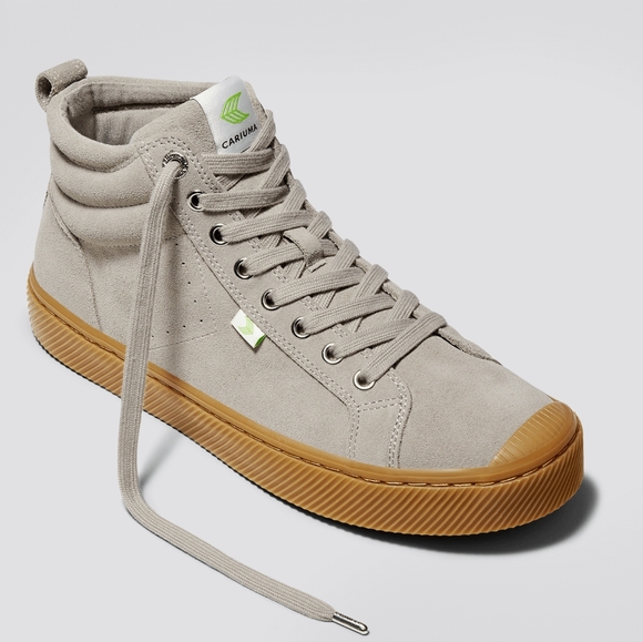Cariuma High Gum Cloud Grey Suede Sneakers - Picture 1 of 5